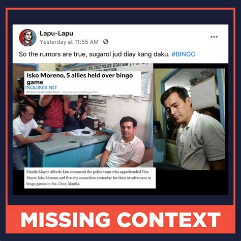 MISSING CONTEXT: Isko Moreno arrested for illegal .